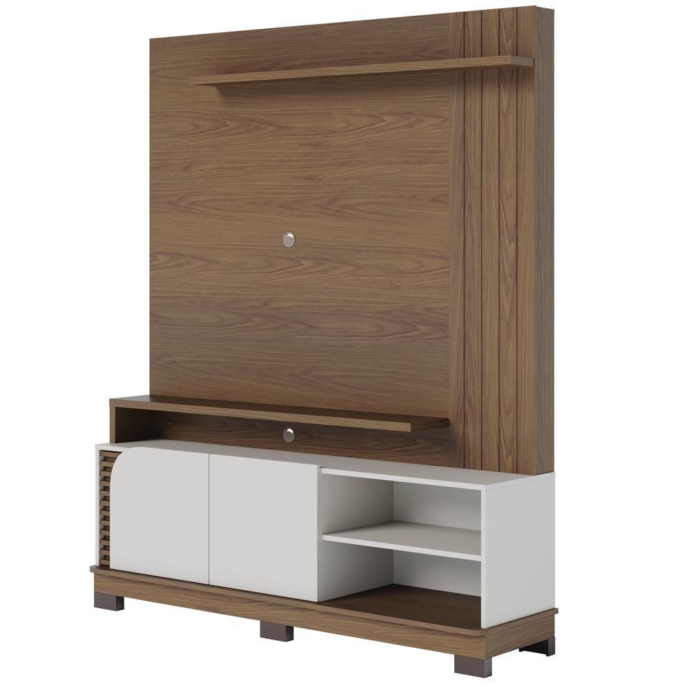 Estante Painel Para Tv 65 Pol Madrid C05 Amêndoa-off White Matte - Mpozenato - 10