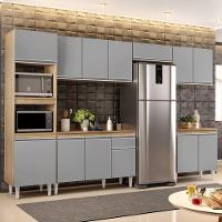 Cozinha Modulada 6 Módulos Composição 8 Castanho-cinza - Lumil Móveis - 2