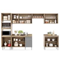 Cozinha Modulada 6 Módulos Composição 8 Castanho-cinza - Lumil Móveis - 3