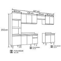 Cozinha Modulada 6 Módulos Composição 8 Castanho-cinza - Lumil Móveis - 5