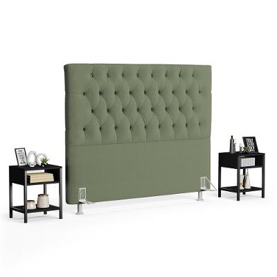 Cabeceira Casal Queen 160cm Cristal Boucle Oliva E 2 Mesas Laterais Plaza Lc1 Preto - Mpozenato