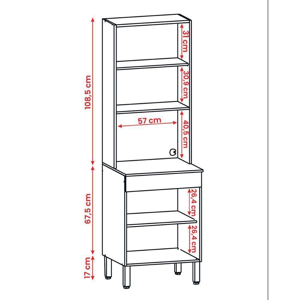 Paneleiro Micro Line Com 2 Portas Vanilla - 2