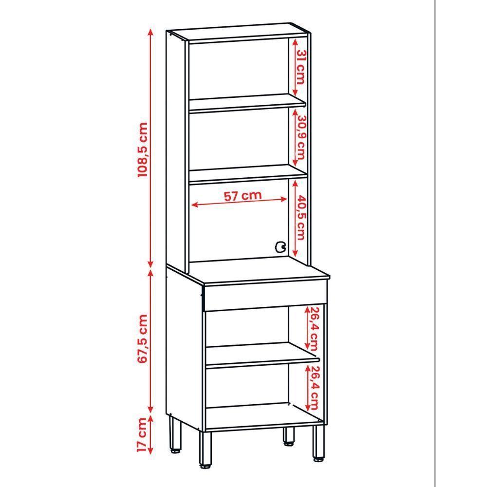 Paneleiro Micro Line Com 2 Portas Supremo - 3