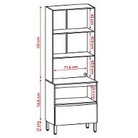 Paneleiro Art Com 3 Portas E 1 Gaveta Freijó Ártico Riscatto - 3