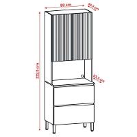 Paneleiro Art Com 3 Portas E 1 Gaveta Freijó Ártico Riscatto - 4