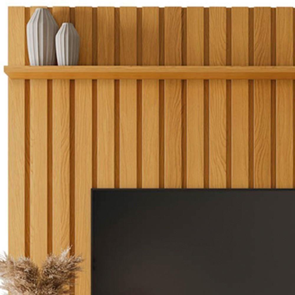 Painel Ripado Para Tv Com Bancada Suspensa 180cm Illusiê H01 Cinamomo-off White - Mpozenato - 5