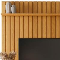 Painel Ripado Para Tv Com Bancada Suspensa 180cm Illusiê H01 Cinamomo-off White - Mpozenato - 5