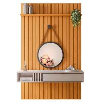 Painel Ripado Para Tv 50 Pol. Com Bancada Suspensa Jazz H01 Cinamomo-off White - Mpozenato - 1