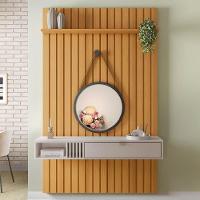 Painel Ripado Para Tv 50 Pol. Com Bancada Suspensa Jazz H01 Cinamomo-off White - Mpozenato - 2