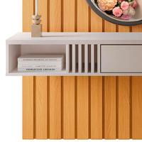 Painel Ripado Para Tv 50 Pol. Com Bancada Suspensa Jazz H01 Cinamomo-off White - Mpozenato - 5