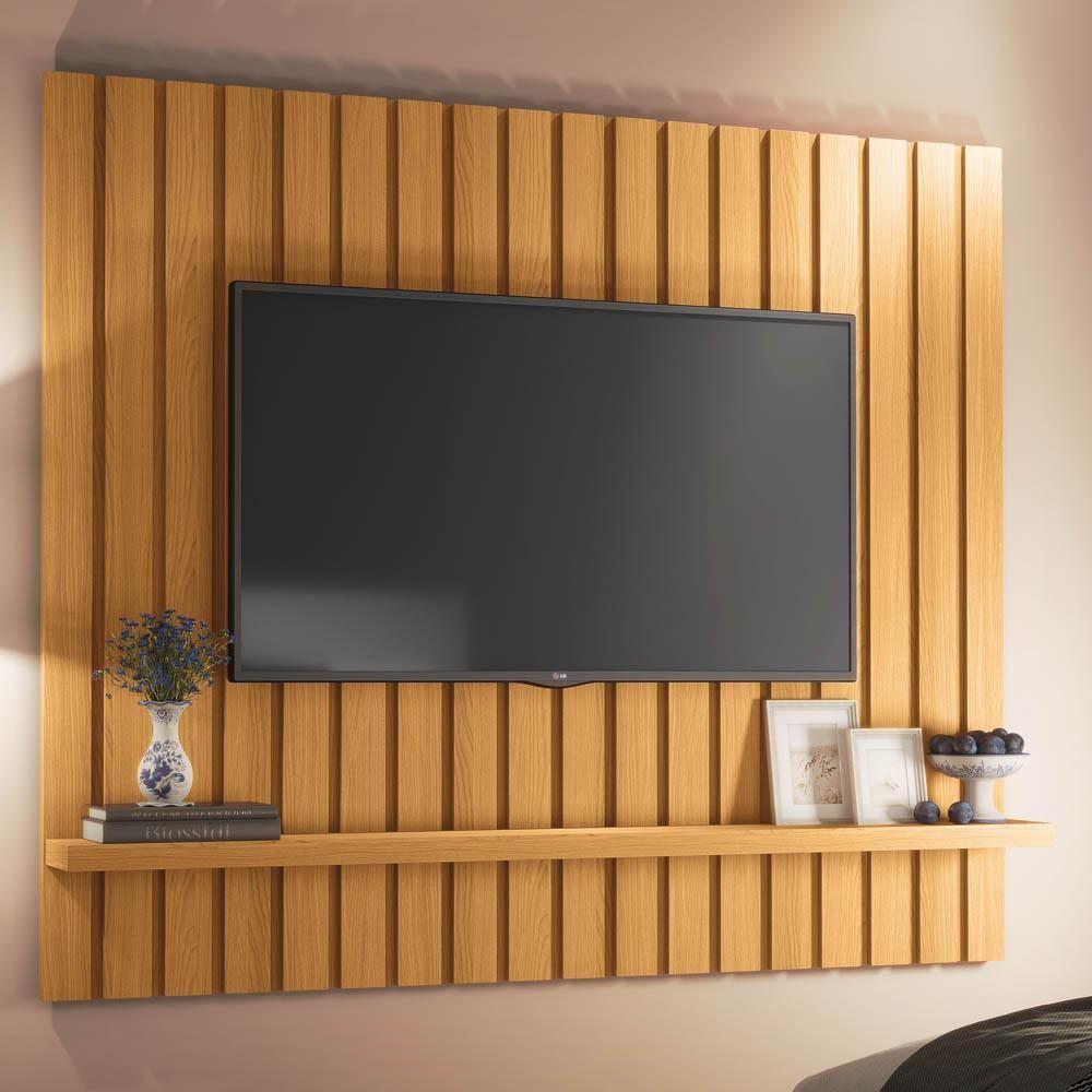 Painel Para Tv Suspenso Ripado 60 Pol. 160cm Like H01 Cinamomo - Mpozenato - 2