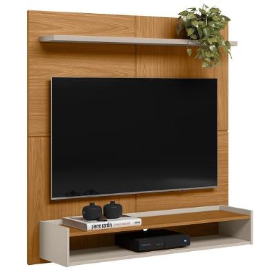 Painel Para Tv 50 Pol Bancada Suspensa 120cm Perfect L06 Nature-off White - Mpozenato