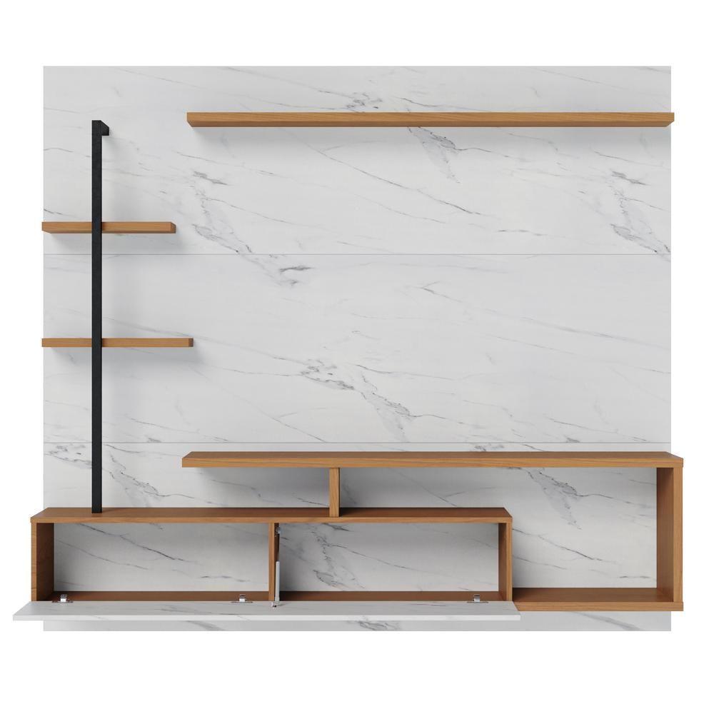 Painel Para Tv 58 Pol Com Bancada Goiás C05 Calacatta-freijó-branco Neve - Mpozenato - 7