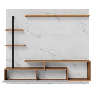 Painel Para Tv 58 Pol Com Bancada Goiás C05 Calacatta-freijó-branco Neve - Mpozenato