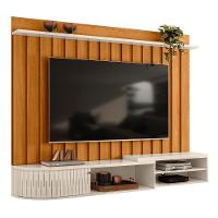 Painel Tv 75 Pol E Bancada Suspensa Emília Z10 Off-cinamomo - Mpozenato - 1