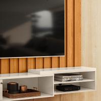 Painel Tv 75 Pol E Bancada Suspensa Emília Z10 Off-cinamomo - Mpozenato - 5