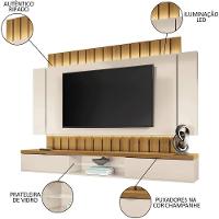 Painel Para Tv Suspenso 70 Pol. Illuna H01 Off White-cinamomo - Mpozenato - 3