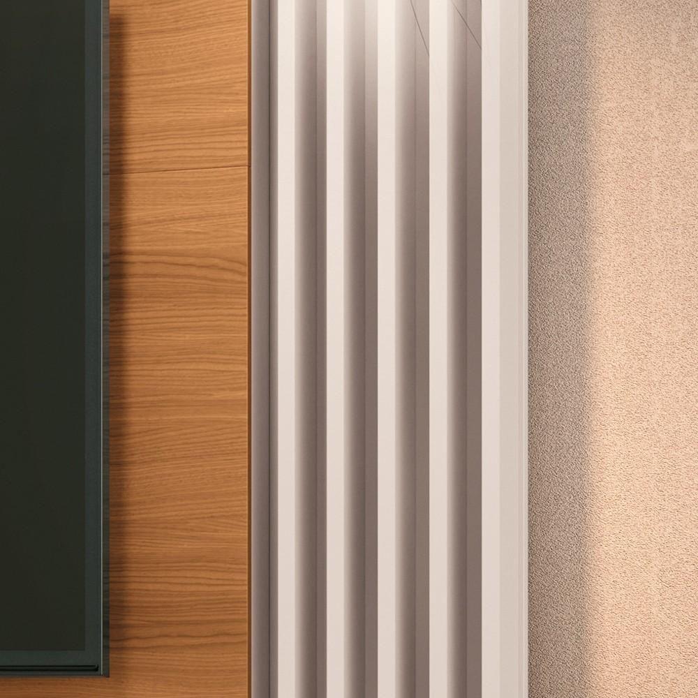 Painel Para Tv Suspenso 55 Pol. Ripado Khosmos H01 Off White-cinamomo - Mpozenato - 6