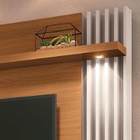 Painel Para Tv Suspenso 55 Pol. Ripado Khosmos H01 Off White-cinamomo - Mpozenato - 5