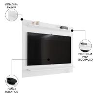 Painel Para Tv Suspenso 50 Pol 120cm 2 Prateleiras Versa M24 Branco - Mpozenato - 3