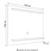 Painel Para Tv Suspenso 50 Pol 120cm 2 Prateleiras Versa M24 Branco - Mpozenato