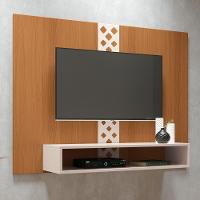 Painel Para Tv Suspenso 47 Pol. Com Nicho Format H01 Off White-cinamomo - Mpozenato - 2