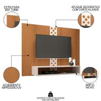 Painel Para Tv Suspenso 47 Pol. Com Nicho Format H01 Off White-cinamomo - Mpozenato - 3