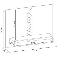 Painel Para Tv Suspenso 47 Pol. Com Nicho Format H01 Off White-cinamomo - Mpozenato
