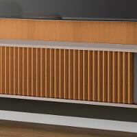 Painel Para Tv 85 Pol Suspenso Canelado Com Led Vivaz H01 Off White-cinamomo - Mpozenato - 3