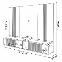 Painel Para Tv 85 Pol Suspenso Canelado Com Led Vivaz H01 Off White-cinamomo - Mpozenato