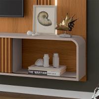 Painel Para Tv 85 Pol Suspenso Canelado Com Led Vivaz H01 Off White-cinamomo - Mpozenato - 5