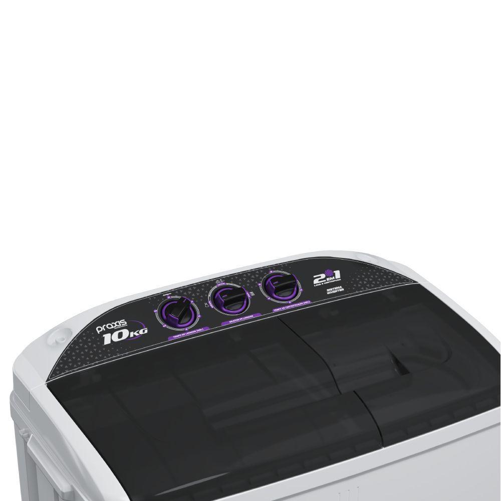 Máquina De Lavar Twin Tub Praxis 10kg 2 Em 1 Lava E Centrifuga Branca 110V - 2