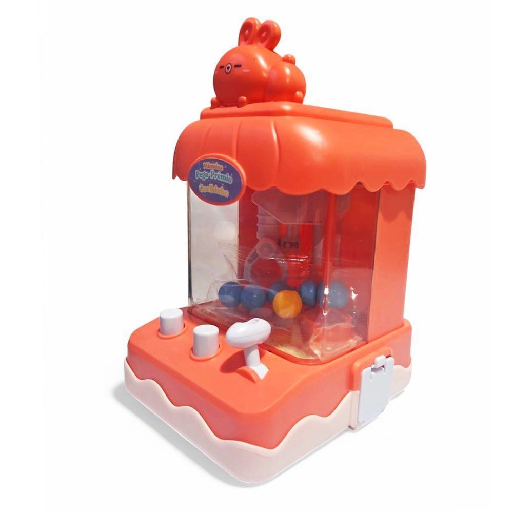 Mini Máquina De Bola Pega Premio Jogo Com Garra Divertido Coelho Rosa - 4