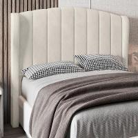 Cabeceira Casal Cama Box 140cm Glenda I02 Veludo Bege - Mpozenato - 2