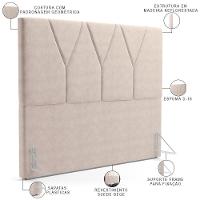 Cabeceira Cama Box Casal Queen 160cm Aura Suede W01 Bege - Mpozenato - 3