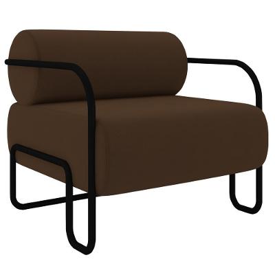 Poltrona Decorativa Kira K04 Para Sala Industrial Veludo Marrom Mpozenato