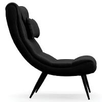 Poltrona Decorativa Para Sala De Estar Com Almofada E Pés Palito Lord Facto Dunas Preto - Ibiza - 6