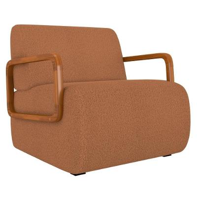 Poltrona Decorativa Orgânica Belarus K04 Para Sala Bouclê Terracota Mpozenato
