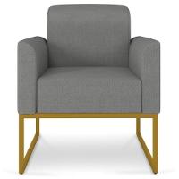 Poltrona Decorativa Base Industrial Dourada Maressa A26 Linho Grafite - Ibiza - 5