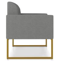 Poltrona Decorativa Base Industrial Dourada Maressa A26 Linho Grafite - Ibiza - 6