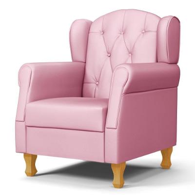 Poltrona De Amamentação Com Pés De Madeira Letícia Sintético Rosa - Phoenix