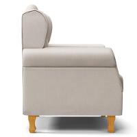 Poltrona De Amamentação Com Pés De Madeira Lucy P04 Suede Bege - Mpozenato - 7