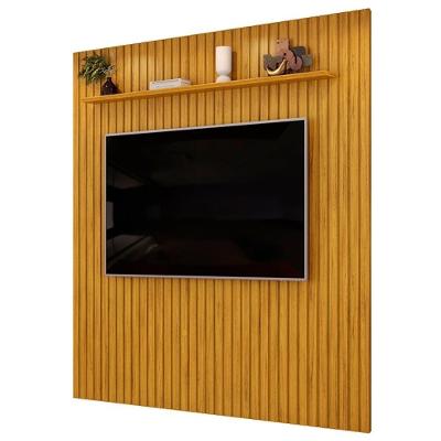 Painel Tv 75 Pol 223cm Suspenso Ripado Noah D04 Cedro - Mpozenato
