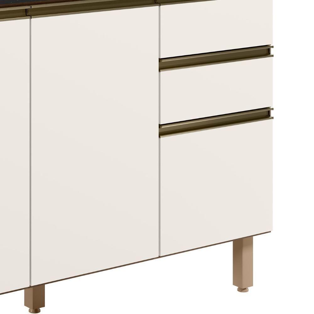 Balcão De Cozinha Com Pia Inox 120cm Maly N03 Carvalho-off White - Mpozenato - 5