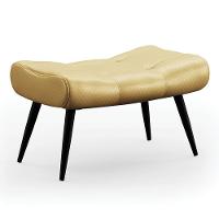 Puff Decorativo Para Sala De Estar Pés Palito Lord Facto Dourado - Ibiza - 1