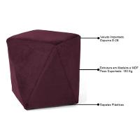Puff Decorativo Ametista C-292 Veludo Uva - Domi - 3