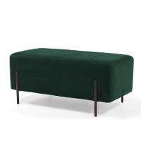 Puff Decorativo 90cm Base Aço Status C-303 Veludo Verde Musgo - Domi - 1