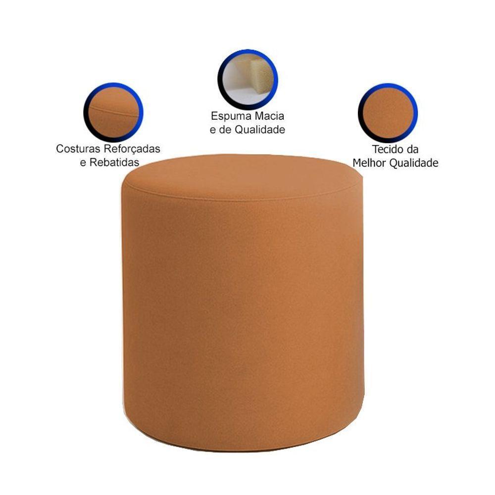 Puff Beca Cilindro Suede Live - 7 Decor Terracota - 2