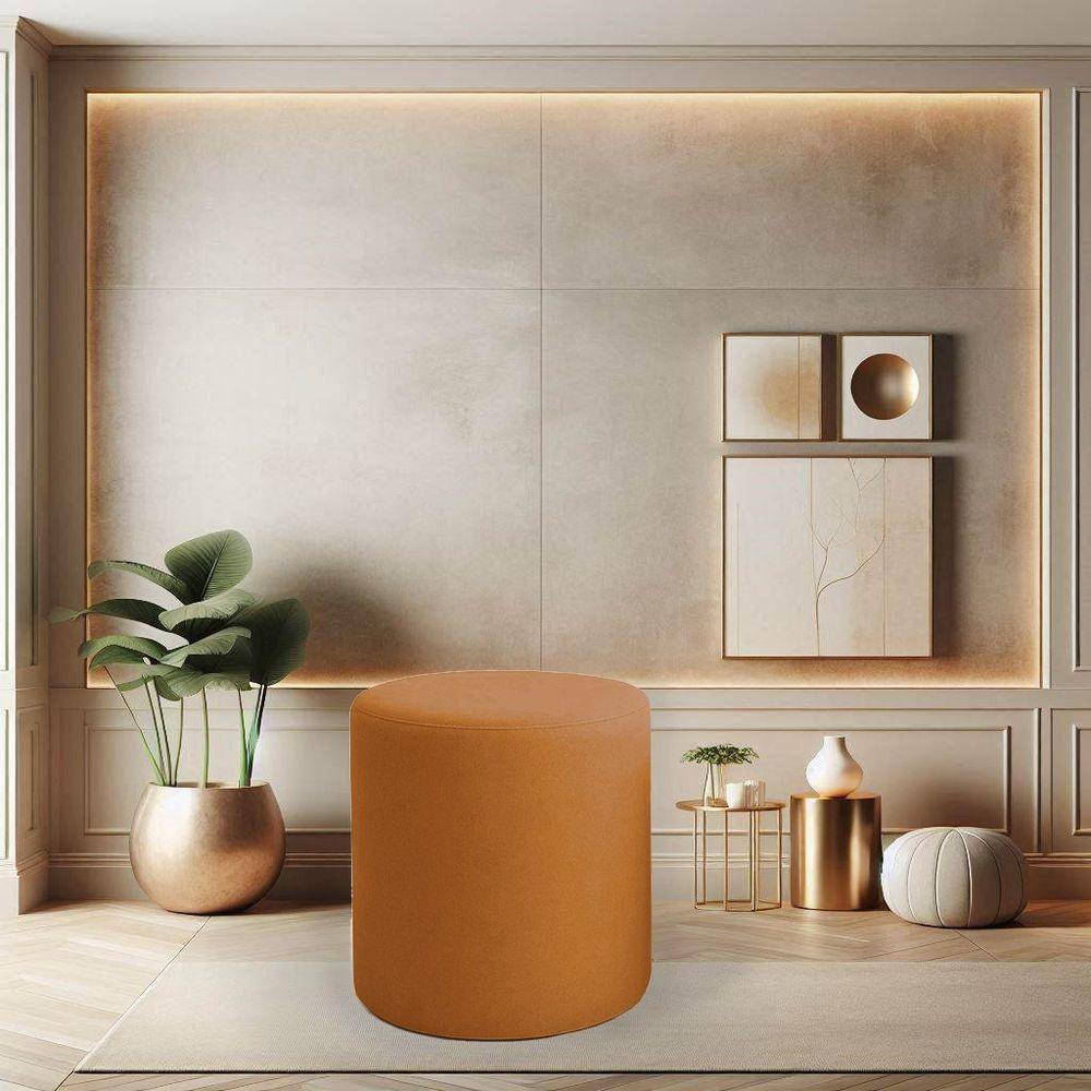 Puff Beca Cilindro Suede Live - 7 Decor Terracota - 4