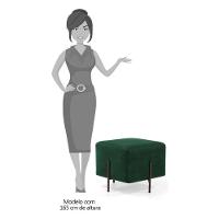 Puff Decorativo 45cm Base Aço Status C-303 Veludo Verde Musgo - Domi - 4